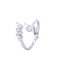 White Gold Pear Diamond Bypass Fashion Ring