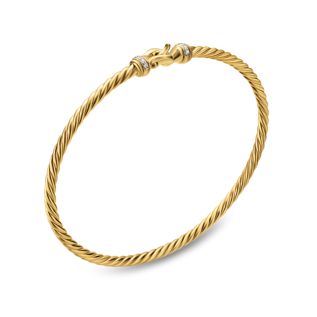 David Yurman Yellow Gold Micro Cablespiria Flex Buckle Bracelet