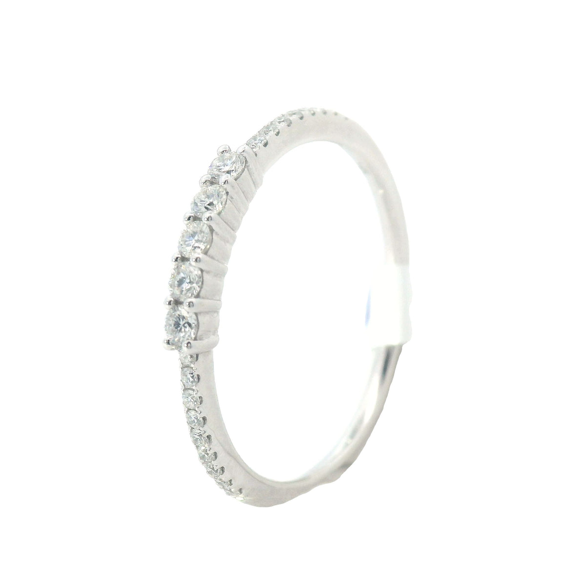 White Gold Raised Diamond Wedding Band