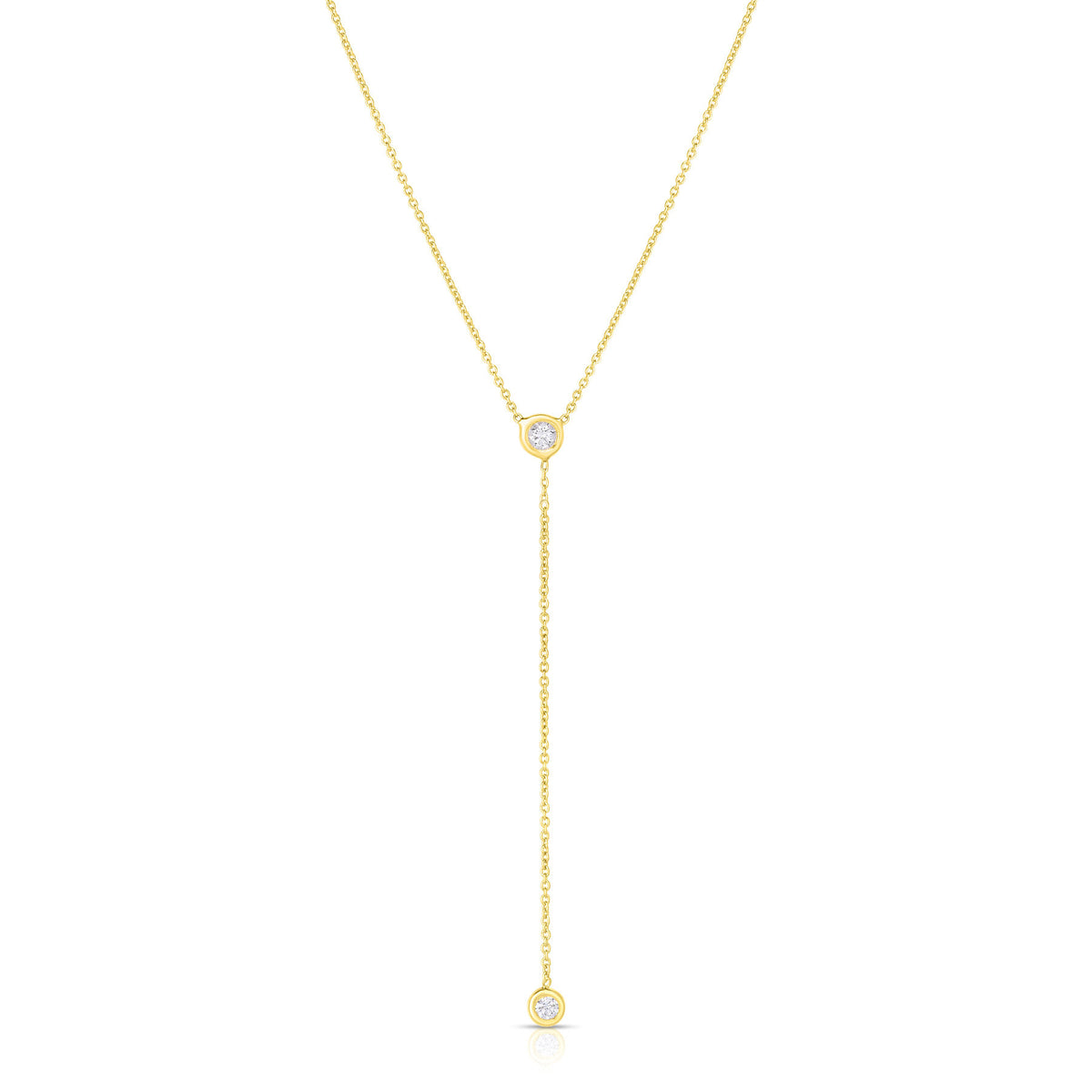 Roberto Coin Yellow Gold Diamond Y Station Necklace