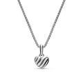 David Yurman Sterling Silver Petite Puffy Cable Heart Necklace