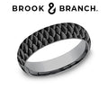 Brook and Branch Grey Tantalum Comfort Fit Domed Fish Scale Wedding Band