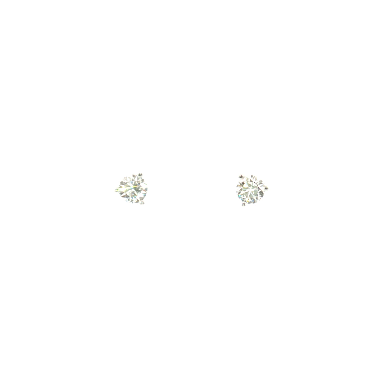 White Gold Half Carat Diamond Stud Earrings