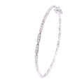 White Gold Three Stone Tablet Bezel Diamond Bangle Bracelet