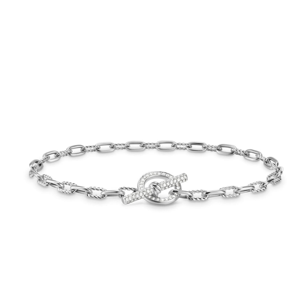 David Yurman Silver Madison Diamond Toggle Bracelet