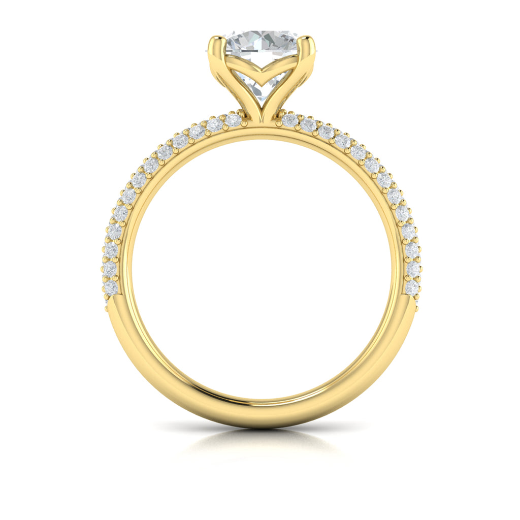 Vlora Yellow Gold Pave Diamond Engagement Ring Mounting