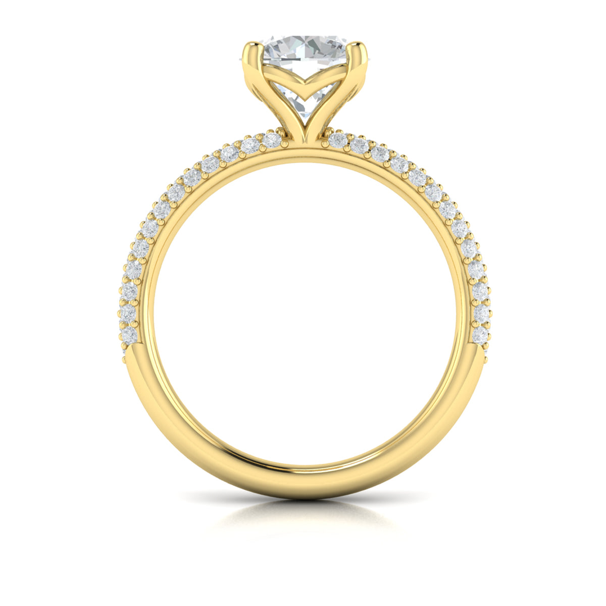 Vlora Yellow Gold Pave Diamond Engagement Ring Mounting