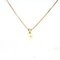 Estate Yellow Gold Akoya Pearl Necklace