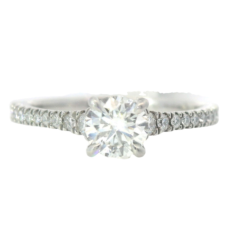 Platinum Forevermark Icon Mounting and Round Diamond Center Engagement Ring