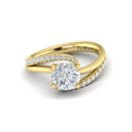 Vlora Yellow Gold Diamond Twist Bypass Design Engagement Ring Mounting