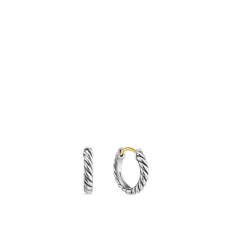 David Yurman Sterling Silver Cable Huggie Earrings