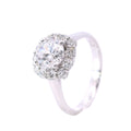 White Gold Round Diamond Halo Engagement Ring Mounting