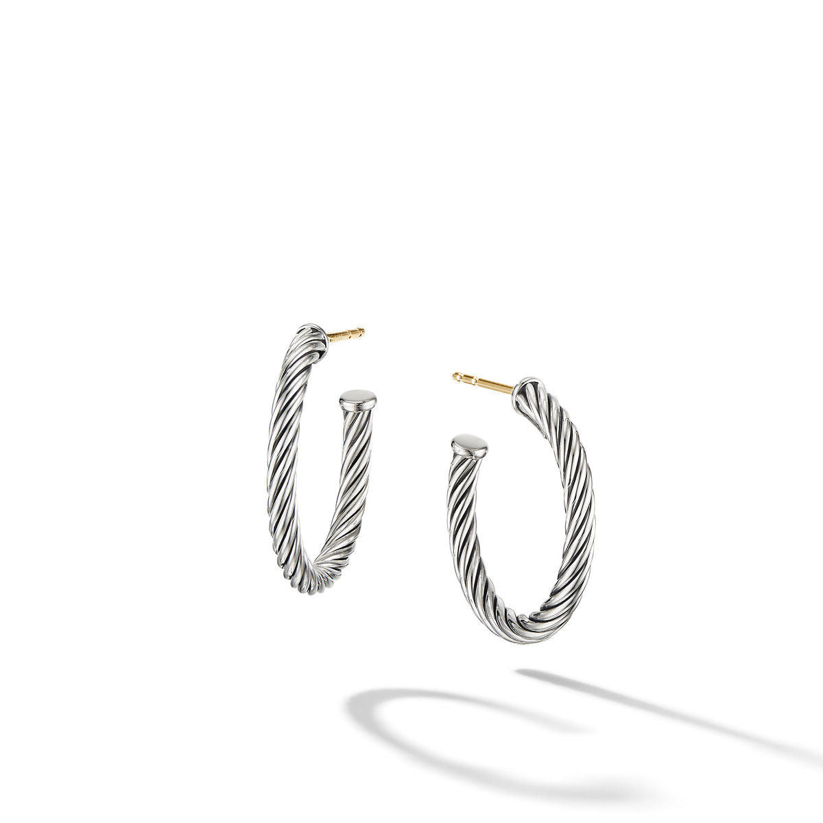 David Yurman Sterling Silver 3/4 Inch Cable Hoop Earrings