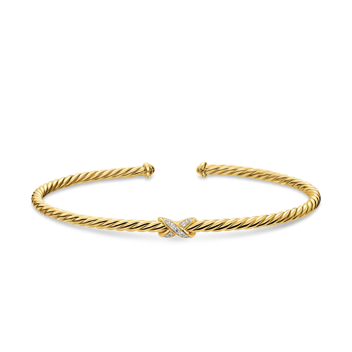 David Yurman Yellow Gold Micro Cablespira Flex Petite X Bracelet