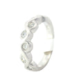 White Gold Satin Infinity Bezel Diamond Wedding Band