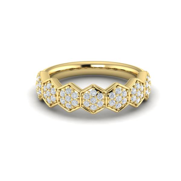 Diamond Cluster Honeycomb Ring