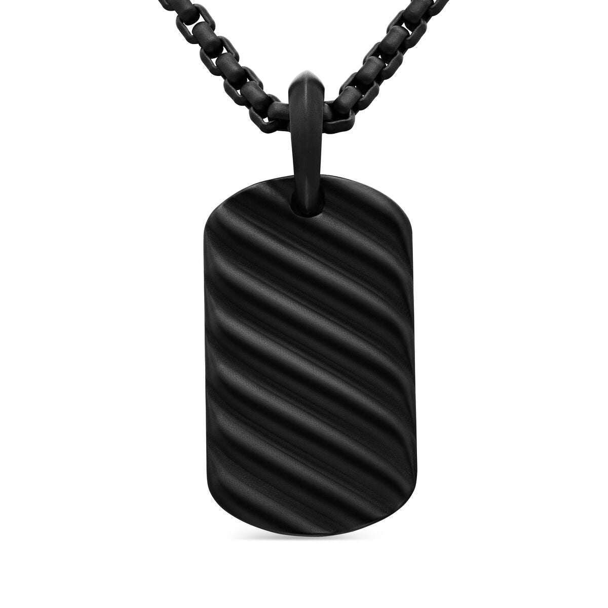 David Yurman Black Titanium Sculpted Cable Tag Enhancer