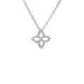 Roberto Coin White Gold Venetian Princess Small Diamond Outline Necklace