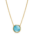 David Yurman Sculpted Cable Blue Topaz Pendant Necklace
