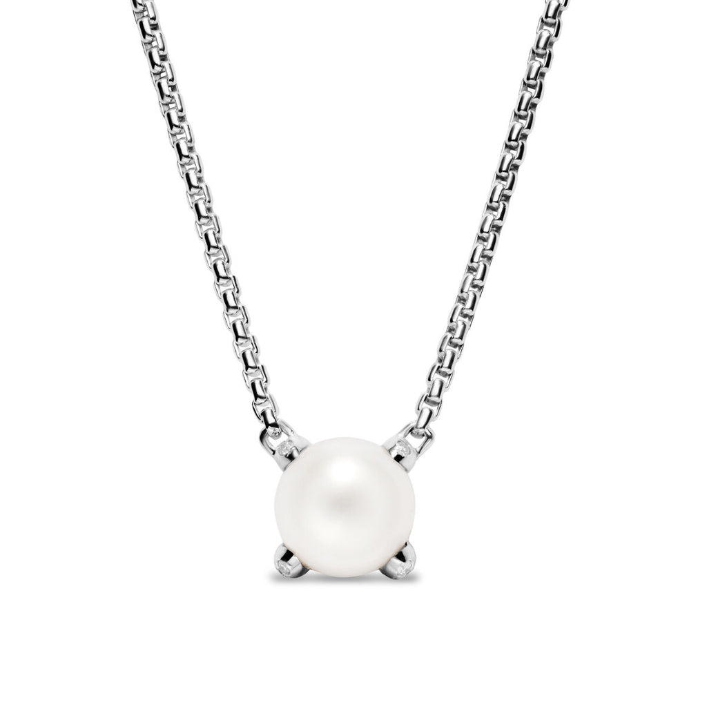 David Yurman Sterling Silver Pearl Classics Pendant Necklace