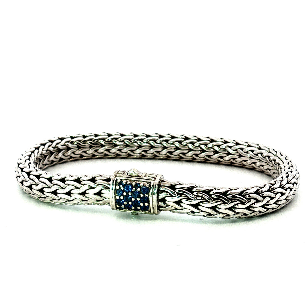 Estate John Hardy Sapphire Woven Chain Bracelet