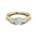 Vlora Yellow Gold Diamond Side Stone Engagement Ring Mounting