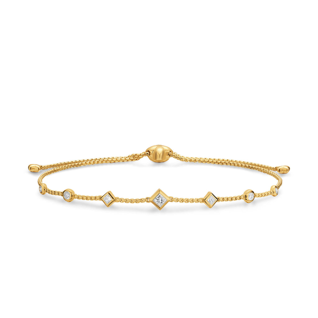 David Yurman Yellow Gold 7.5 mm Petite Modern Renaissance Station Slide Clasp Bracelet