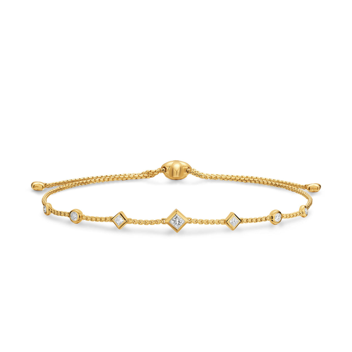 David Yurman Yellow Gold 7.5 mm Petite Modern Renaissance Station Slide Clasp Bracelet