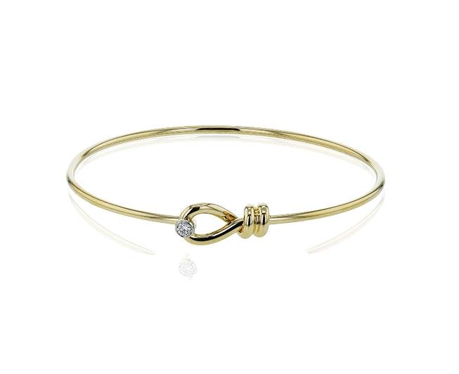 Simon G Yellow Gold Diamond Belt Bangle