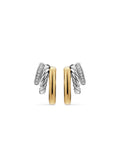 David Yurman Mercer Mixed Metal Diamond Hoop Earrings