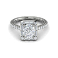 Vlora White Gold Diamond Rectangle Halo Engagement Ring Mounting