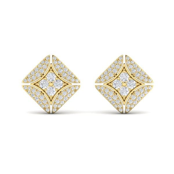 Diamond Vlora Star with Channel Set Diamond Cluster Stud Earrings