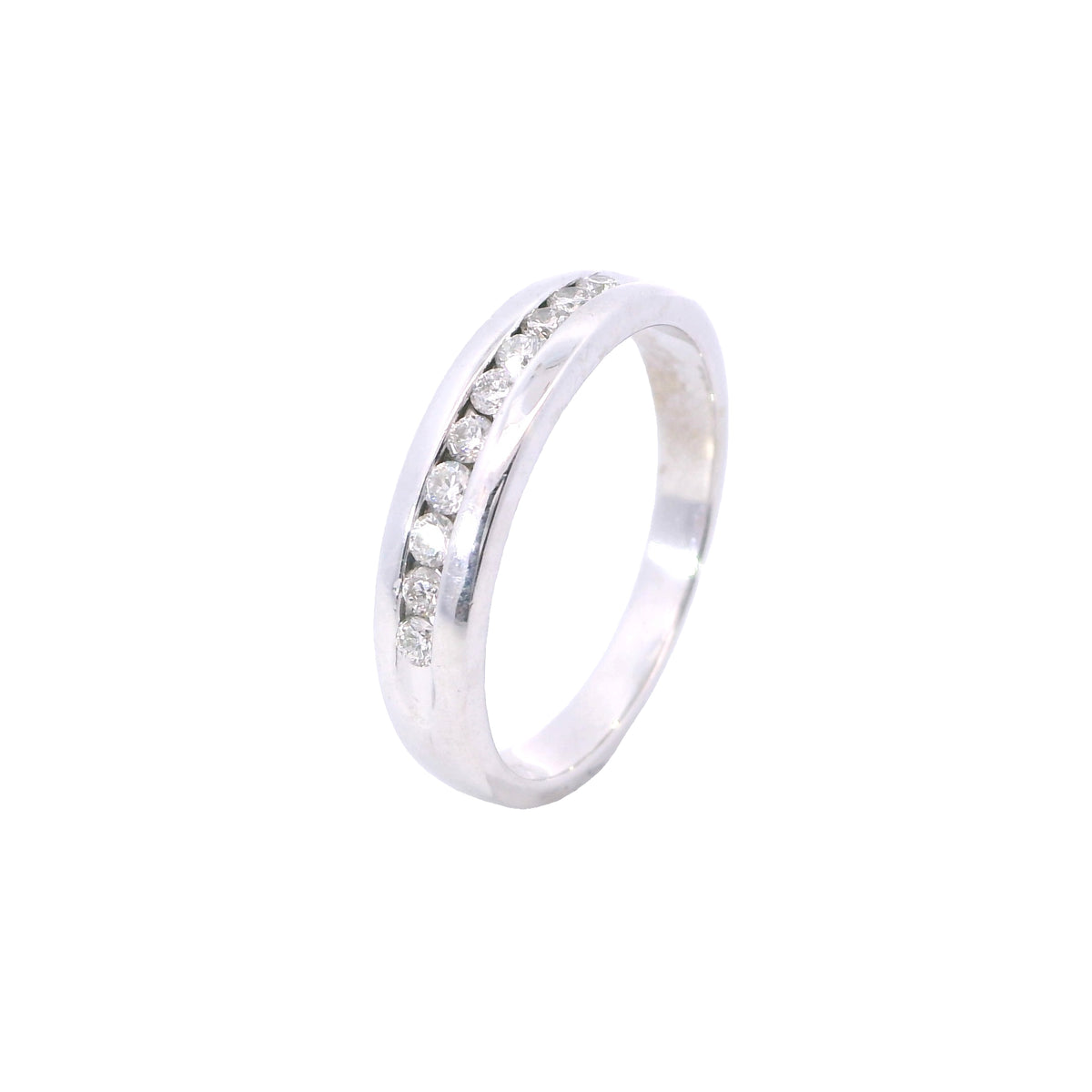 Estate White Gold Quarter Carat Channel Set Diamond Ring