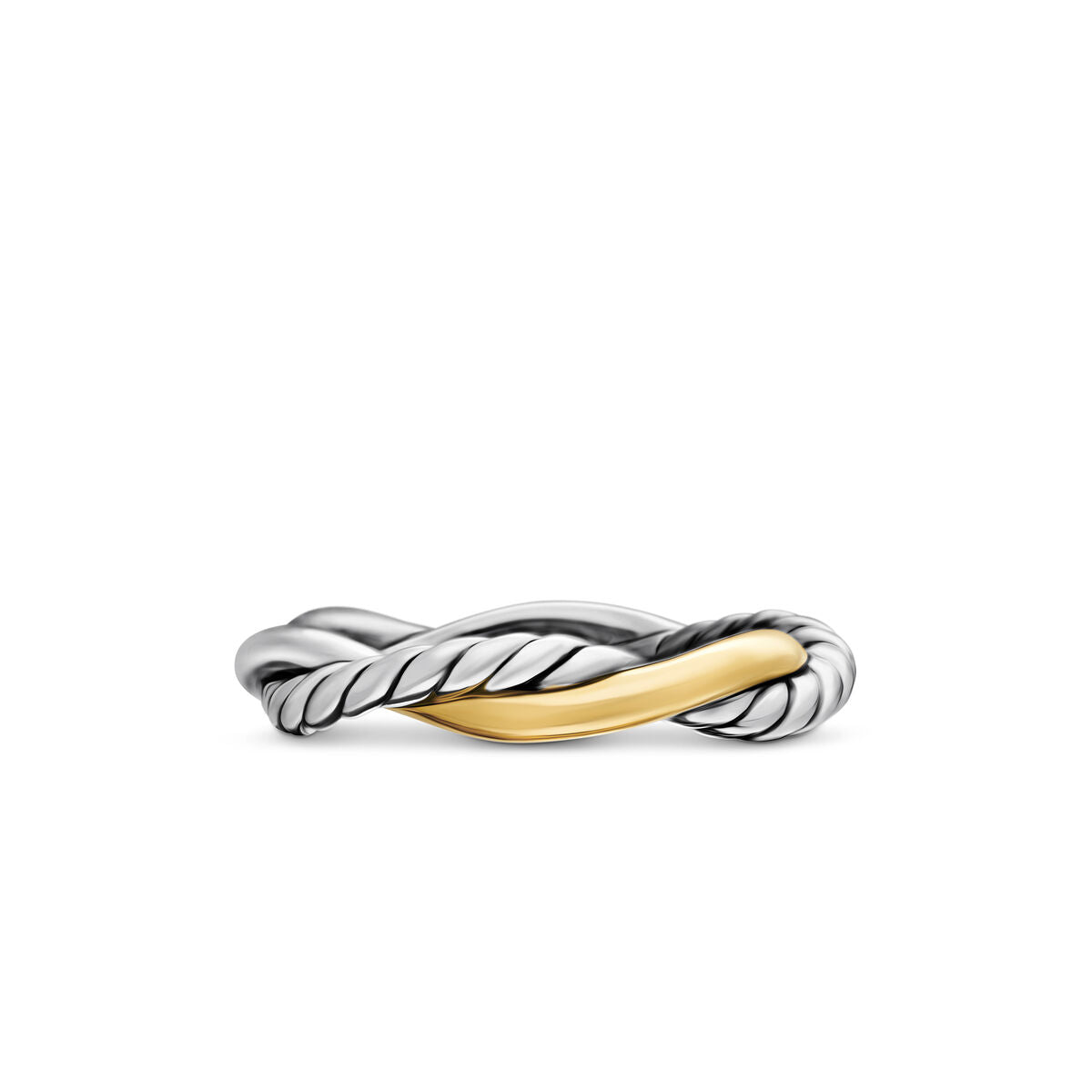 David Yurman Sterling Silver and Yellow Gold Petite Infinity Ring
