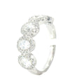 Platinum Oval Halo Diamond Wedding Band