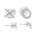 White Gold Diamond XO Stud Earrings