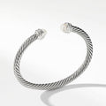 David Yurman Sterling Silver Pearl Classic Cable Bracelet with Diamonds