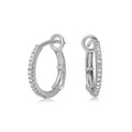 White Gold Diamond Huggie Hoop Earrings
