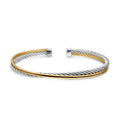 David Yurman Sterling Silver and Yellow Gold Crossover Bracelet
