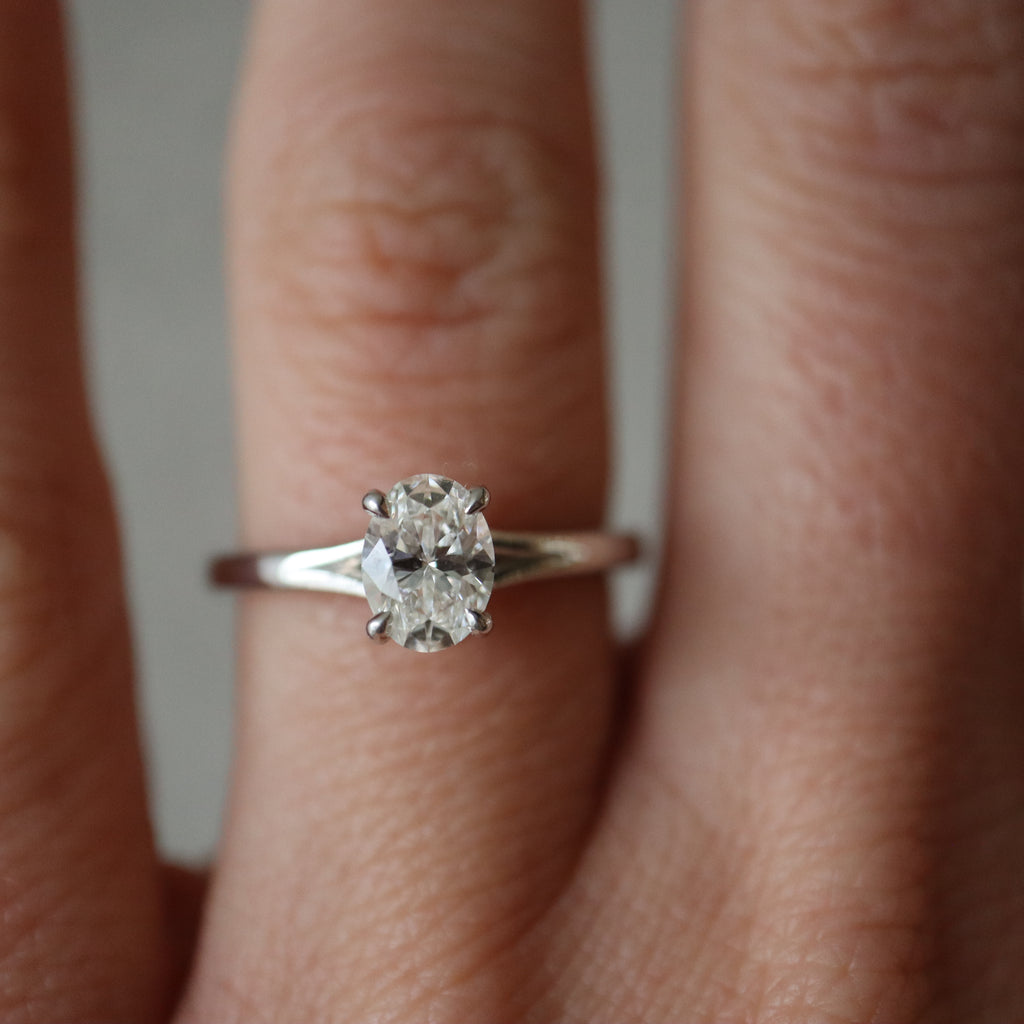 Forevermark Platinum Icon Split Shank Cathedral Solitaire Diamond Engagement Ring