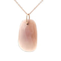 Rose Gold Rose Cut Chocolate Moonstone Drop Pendant Necklace