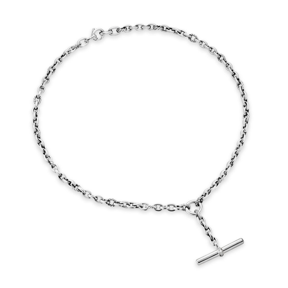 David Yurman Sterling Silver Mercer Petite Toggle Necklace with Diamonds