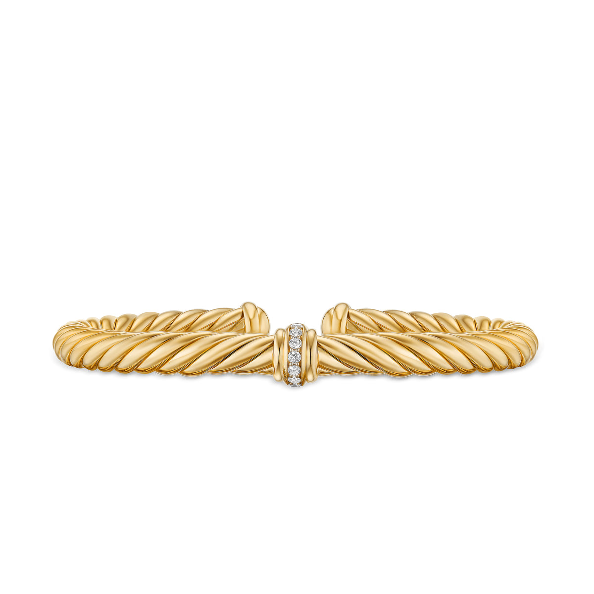 David Yurman Yellow Gold Cablespira Flex Center Station Bracelet