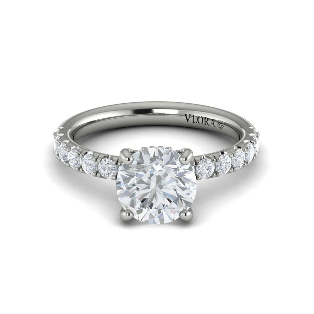 Vlora White Gold Diamond Hidden Halo Engagement Ring Mounting