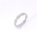 Estate Simon G White Gold Twist Milgrain Diamond Euro Shank Ring