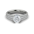 Vlora White Gold Diamond Multi Row Hidden Halo Engagement Ring Mounting