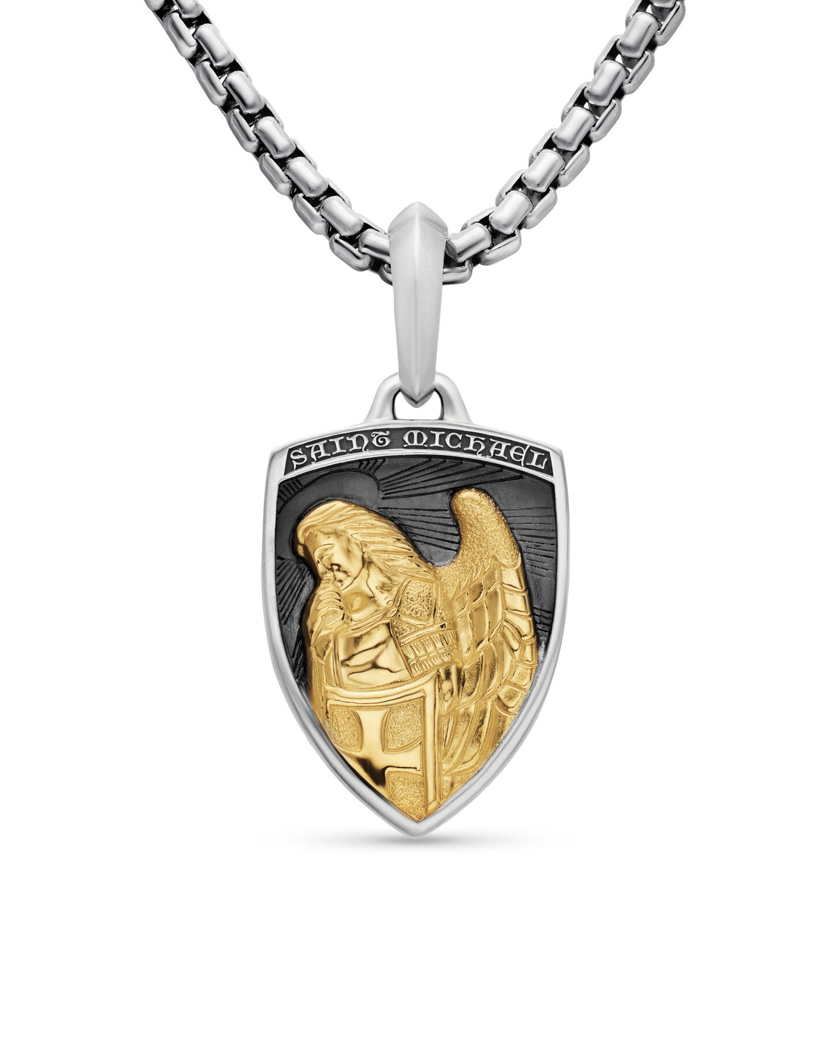 David Yurman Silver and Yellow Gold St. Michael Amulet