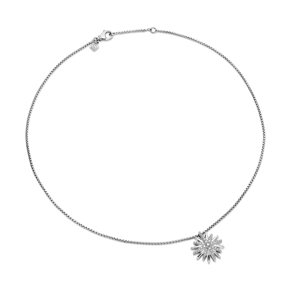 David Yurman Sterling Silver Starburst Pendant Necklace