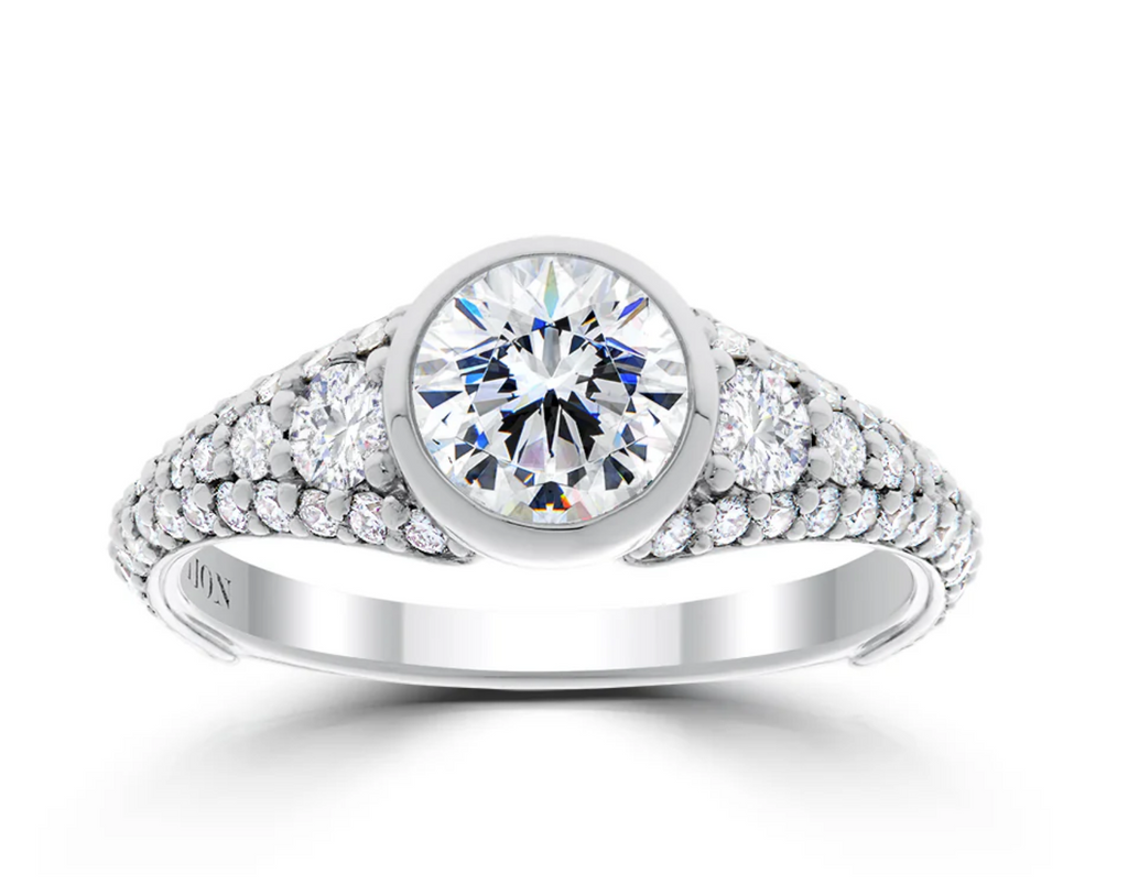 Devotion White Gold Simone Diamond Bezel Engagement Ring Mounting
