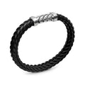 David Yurman Black Rubber and Silver 9 mm Chevron Rubber Link Bracelet